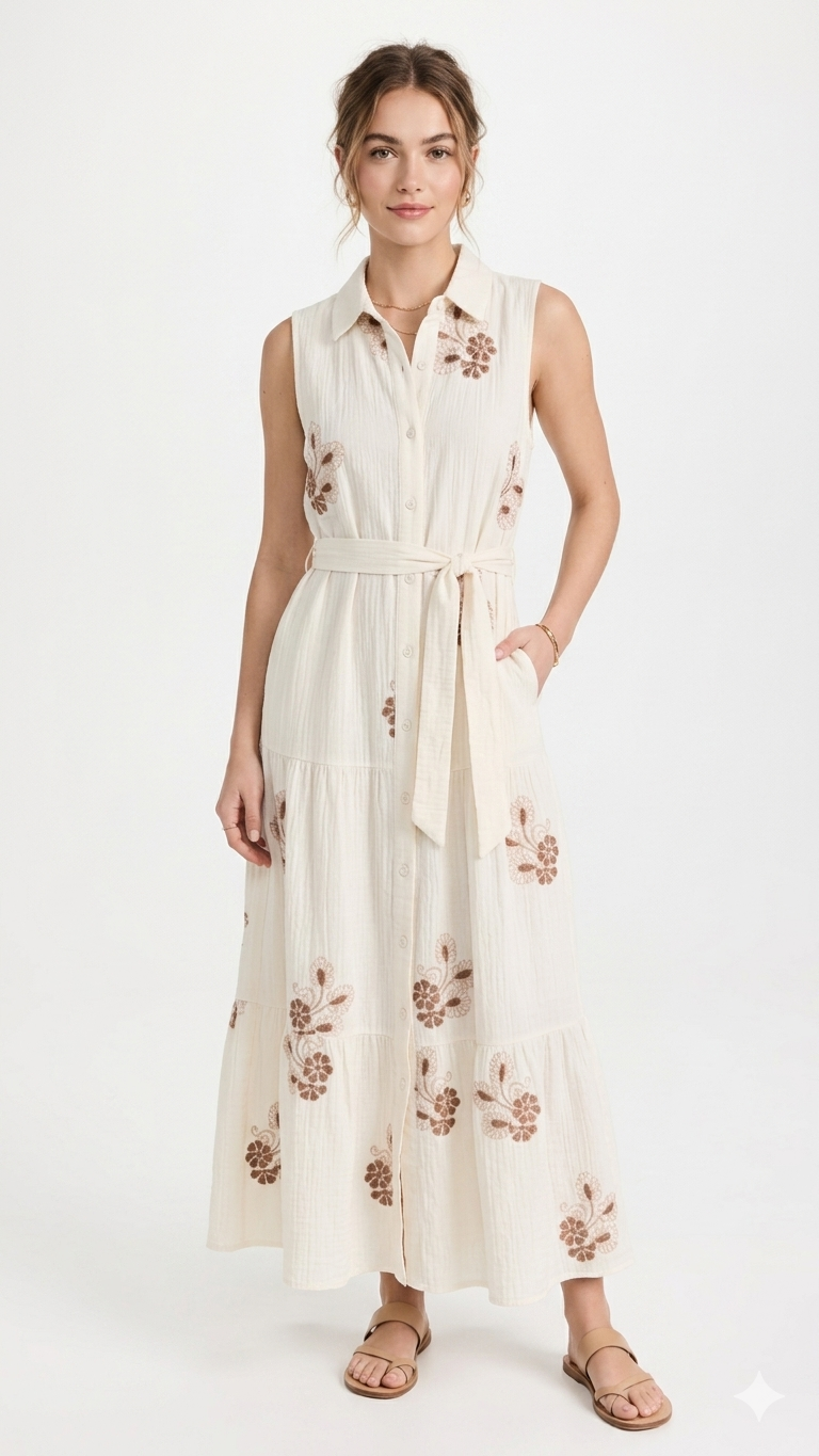 Ivory Bloom Tiered Maxi